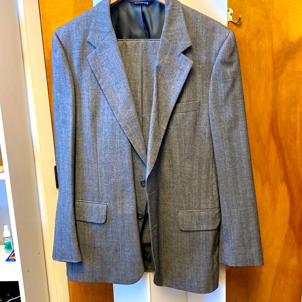Once worn Burberry Suit, no alterations done.Like New.